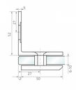 Wall glass bracket 90° 48x48 mm