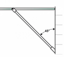 Wall glass stabilizer for shower cabin L500 mm