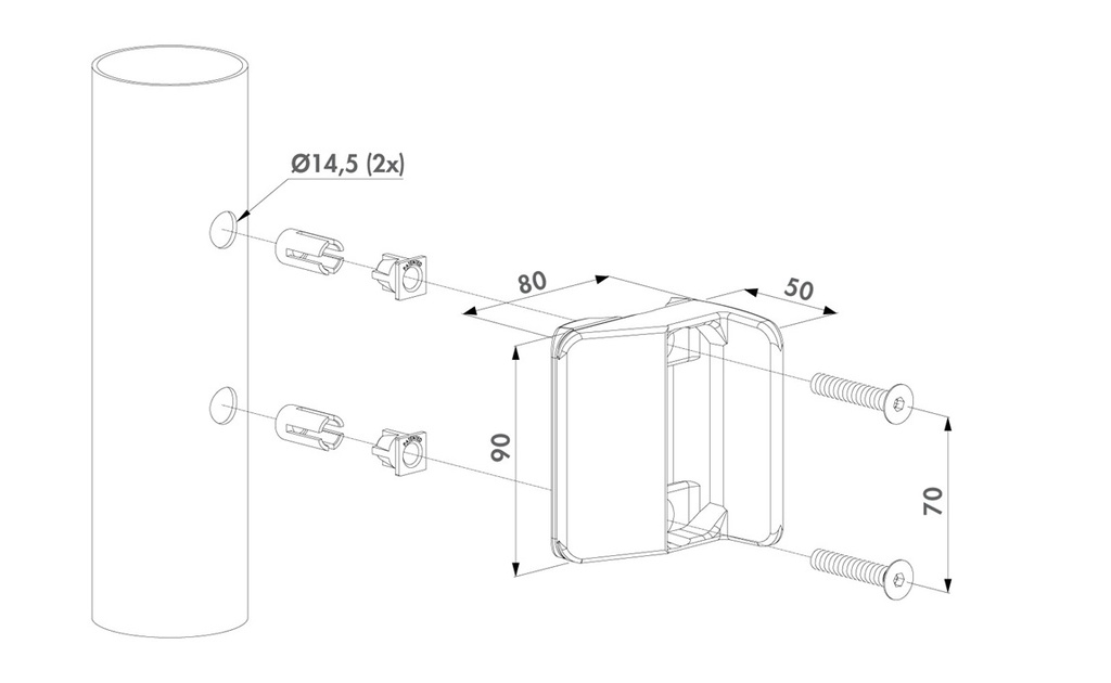 Keep for round post for TWIST40 gate lock 
