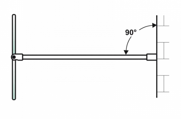 Wall glass stabilizer for shower cabin L1000 mm