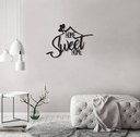 Inscription HOME SWEET HOME - metal wall decoration 700 x 500 mm