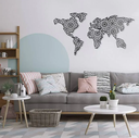 World Map - metal wall decoration 640 x 1200 mm