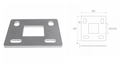 Bottom fastening 40x40  h4 AISI 304