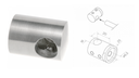 Crossbar holder D25 AISI 304, Satin