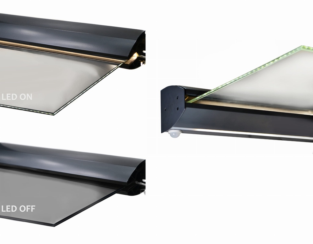 Aluminum profile for canopy with LED lighting L1400 mm (RAL 7016)