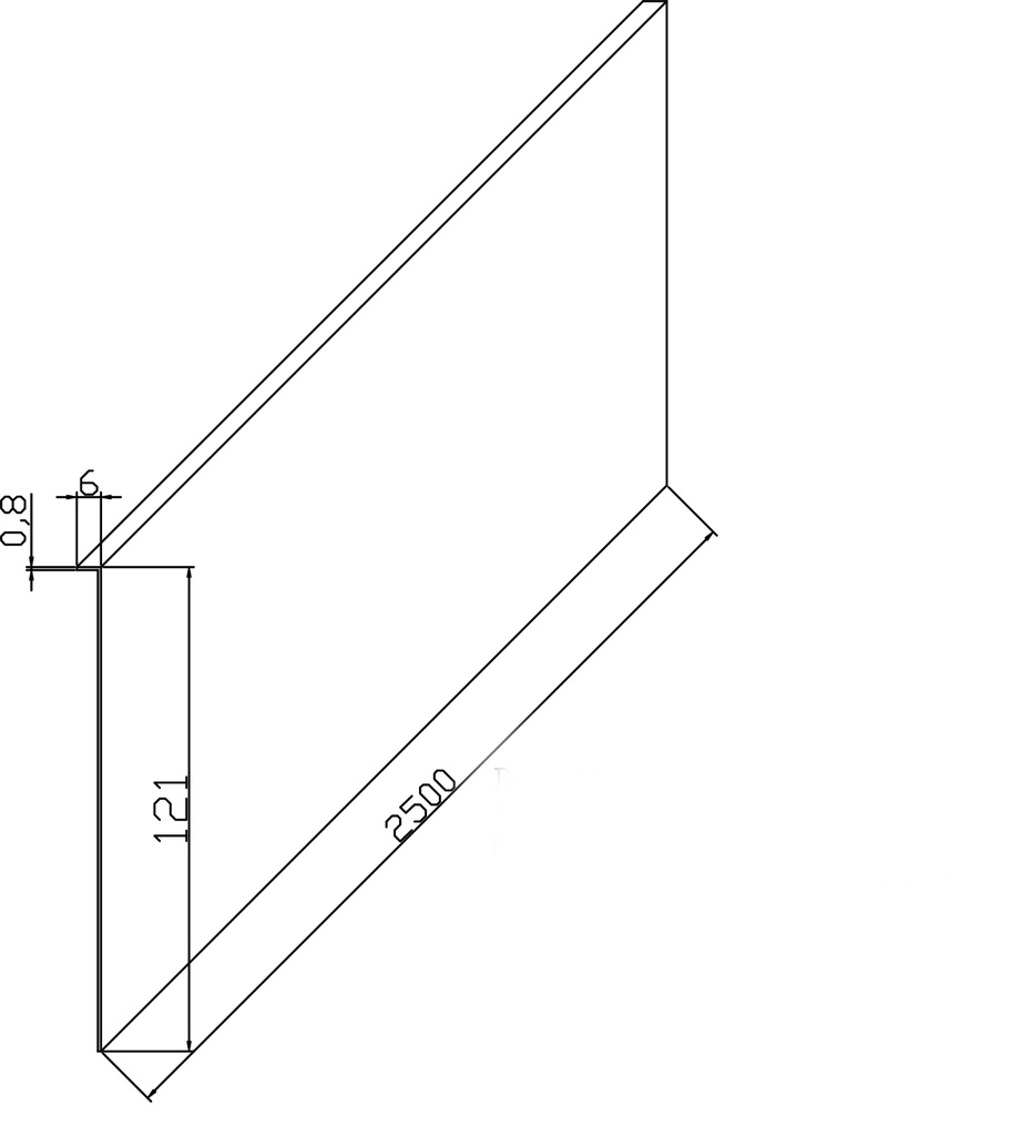 Cover for profile - 2,5m, AISI 304 Satin