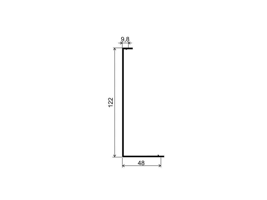 Cover for aluminium profile - 1m, AISI 304, Satin