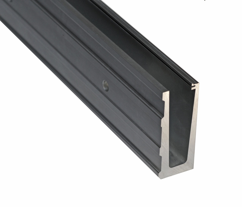 Aluminium profile, side fastening - 1m,surface - anodised