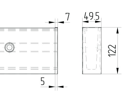 End cap for profile (right), Satin