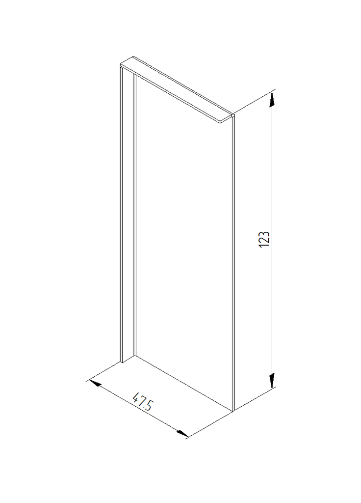 End cap for profile (left), Satin