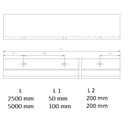 Aluminium profile, L1000mm, surface - anodised