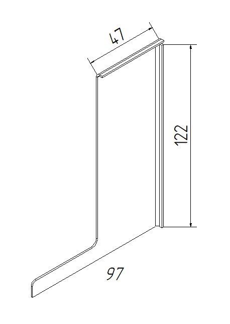 End cap for profile (left), Sanded