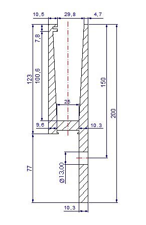 Aluminium profile, vertical - L1000mm, anodised