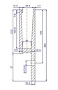 Aluminium profile, vertical - L1000mm, anodised