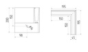 Corner profile, internal - 245x195mm, for t12 - 21,52mm glass, anodized