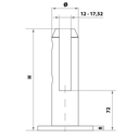 Glass holder for floor 182x49mm, for t12-17,52mm glass, AISI 304, Satin RAL9005