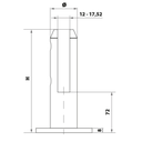 Glass holder for floor 182x49mm, for t12-17,52mm glass, AISI 304, Satin