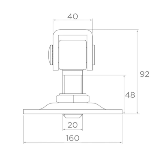 Adjustable hinge M20 160x85mm