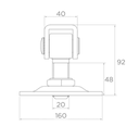 Adjustable hinge M20 160x85mm