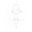 Adjustable hinge for gate, for welding, ring D60 mm