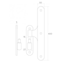 Center hinge D27 x H400 x L50 mm with ball