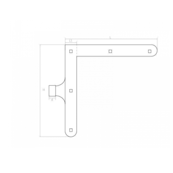 Angle hinge H250 x L285mm - set right + left