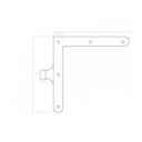 Angle hinge H250 x L285mm - set right + left