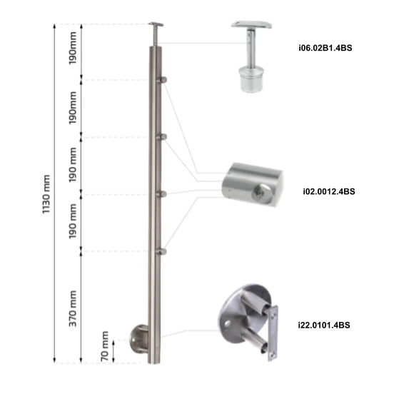 Inox Post 42,4 H1060 AISI 304