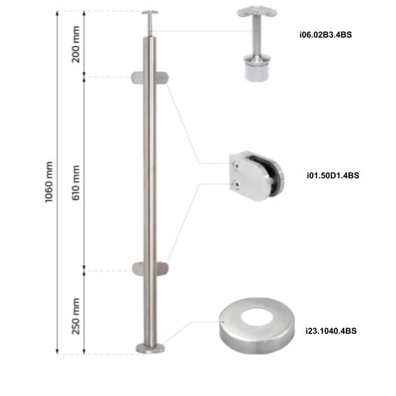 Inox Post 42,4 H1060 AISI 304