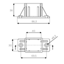 Fastening for panel fences 40x30 mm