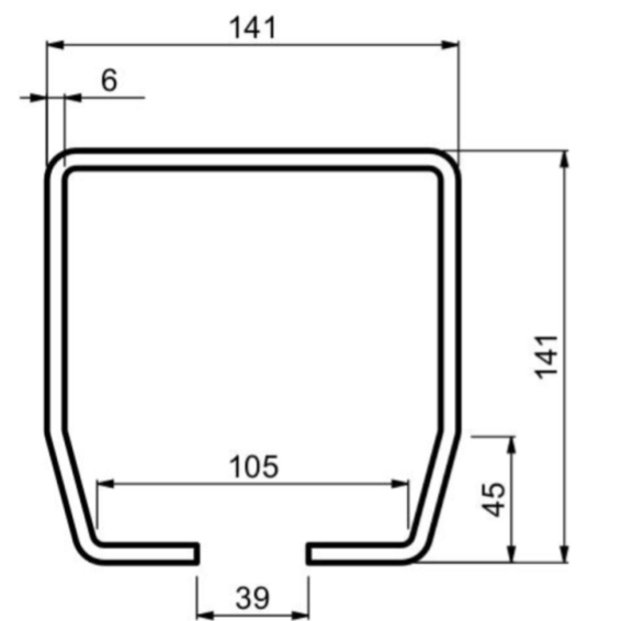 STAGE LZ - &quot;C&quot; profile guide - galvanized