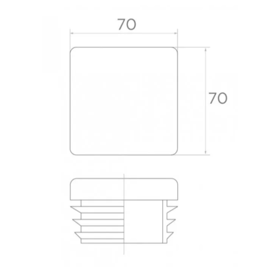 Plastic cap 70x70mm