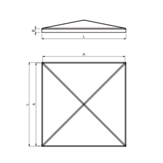 ROOF - square cap (galvanized)