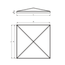 ROOF - square cap (galvanized)