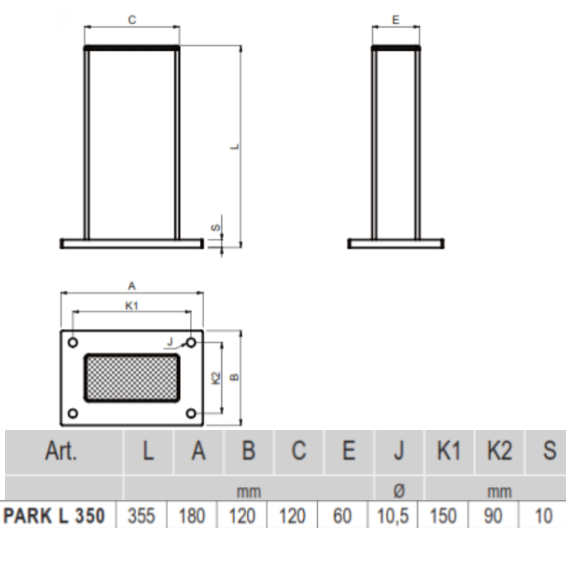 PARK L 350 - end stop bracket