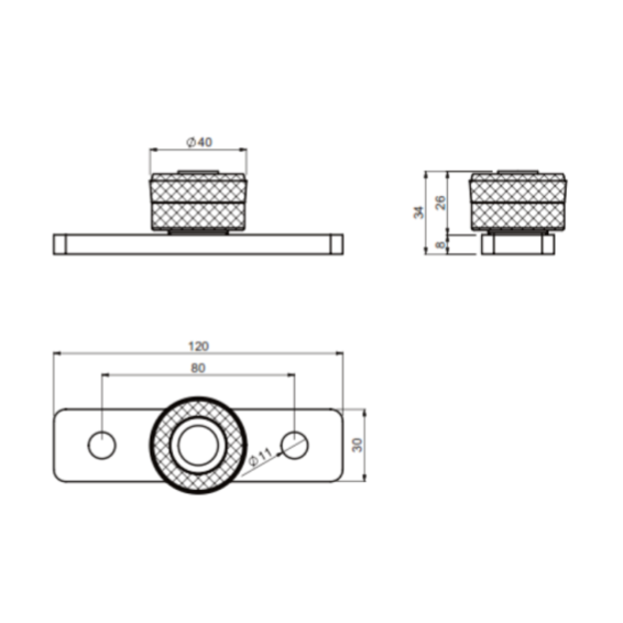 RS 25 - lower guide roller with plate