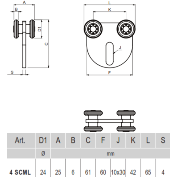 4 SCML - universal bearing carriage