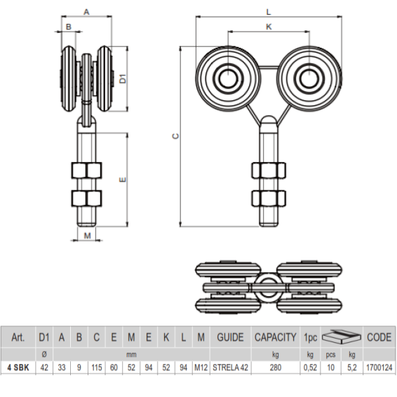 4 SBK - Bearing carriage