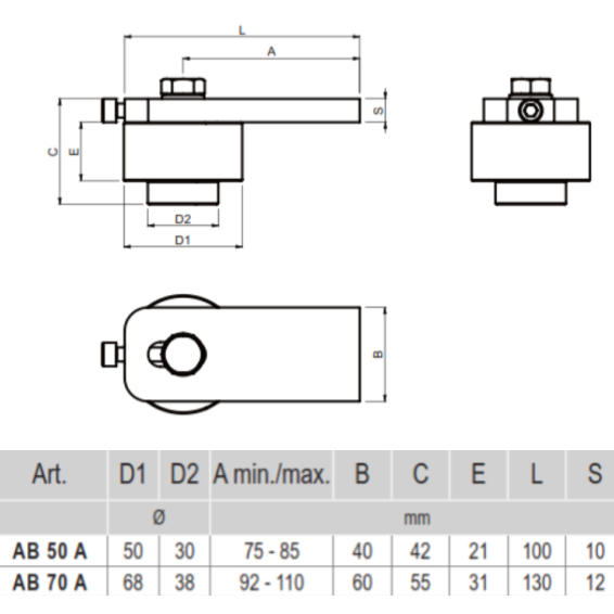 Uper hinge with bearing