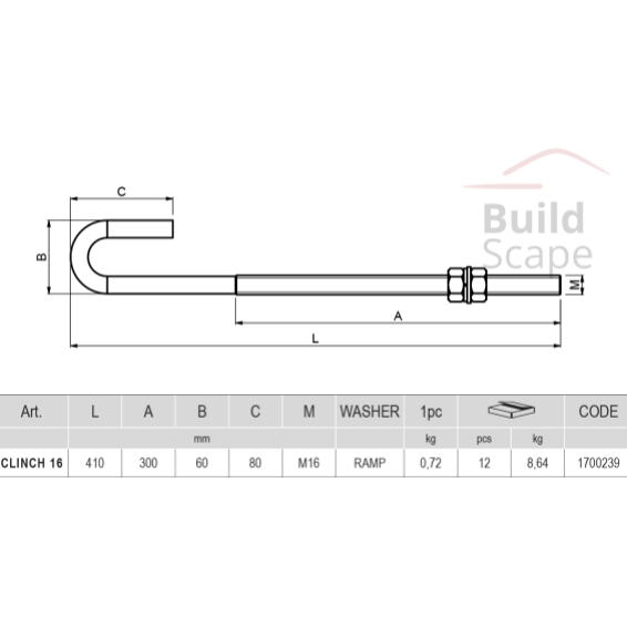 Fixing bar for cantilever carriage L410 mm