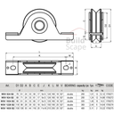 "V" wheel bearing, internal support (WSV B2)