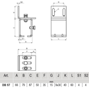 Adjustable wall support bracket (DB 57)