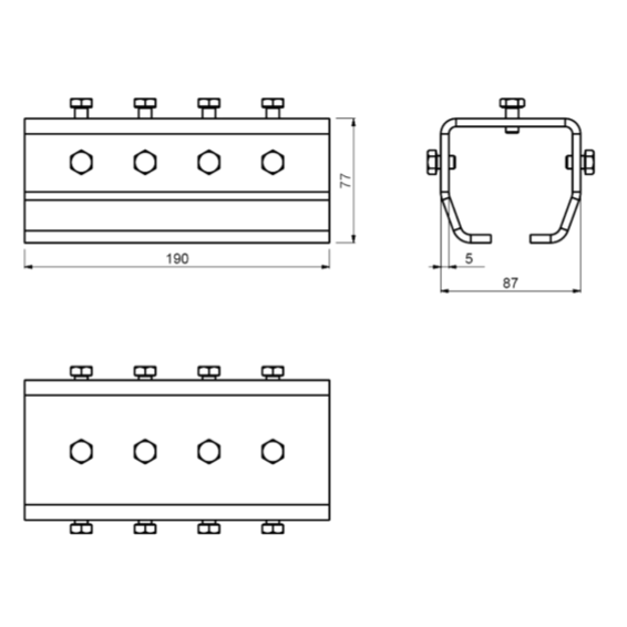 Profile guide joint bracket - DF 190