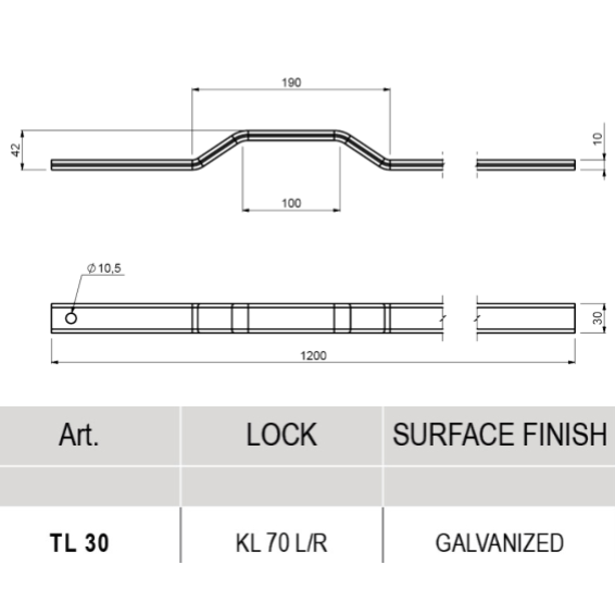 Lower locking rod - TL 70