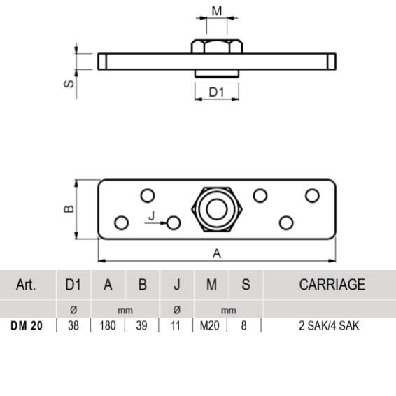 Support plate -  DM 20