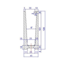 Aluminium profile  H121 A45 L2500