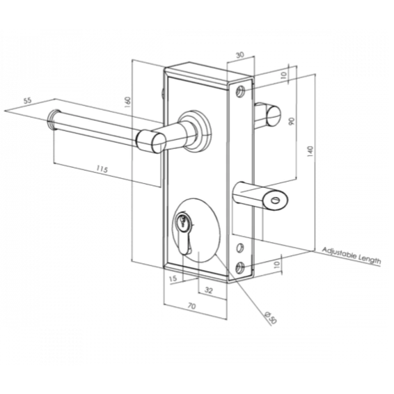 Gatemaster Superlock lock for profile 40-60 mm