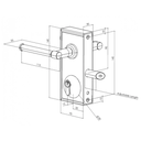 Gatemaster Superlock lock for profile 40-60 mm - traditional decorative handle