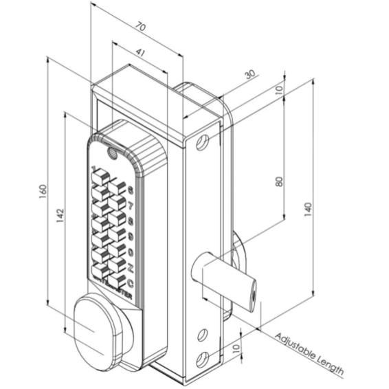 Gatemaster Superlock for profile 40-60 mm - double-sided encrypted