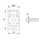 Cable holder, D20mm, AISI 316